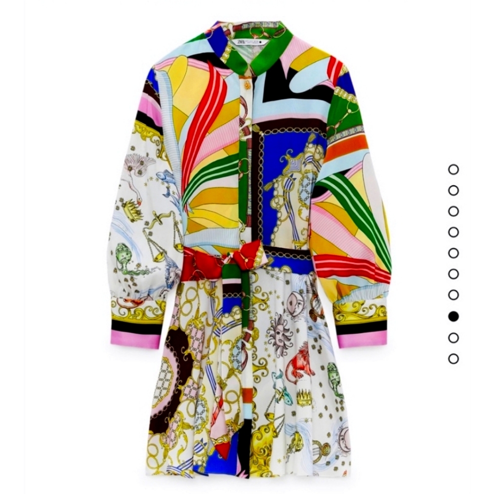 Zara Brand - Printed Mini Dress-Size XL